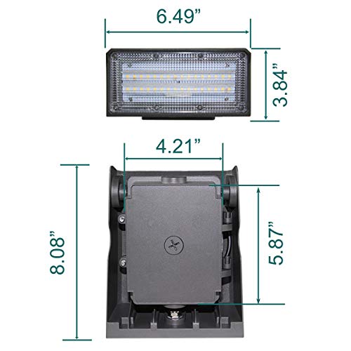 Kadision 30W Led Wall Pack Light With Dusk-To-Dawn Photocell, 0-90° Adjustable Head Waterproof Outdoor Lighting Fixture, 150-250W Hps/Hid Replacement 5000K 3600Lm Etl Listed #TOP4