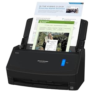 ScanSnap iX1400 High-Speed Simple One-Touch Button Color Document, Photo & Receipt Scanner with Auto Document Feeder for Mac or PC, Black