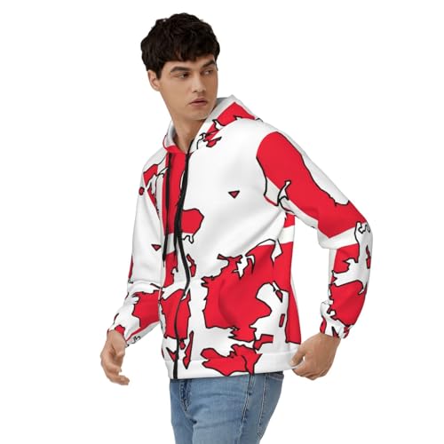 Sweat à fermeture éclair ajustable homme drapeau danois chaud - 4