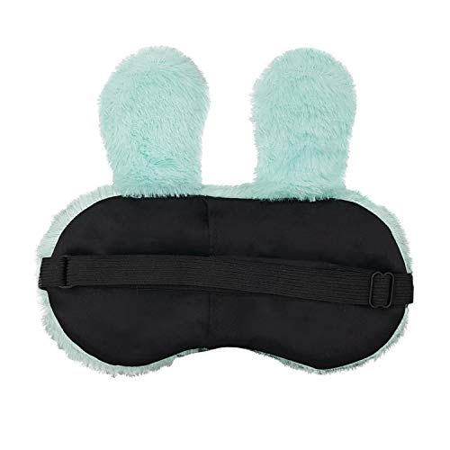 Image of Jenna Sleeping Eye Mask for Sleeping for Women Sleep Mask Blind Fold Eye Cover for Sleep Soft Plush Frog Eye Mask for Kids and Adults Eyemask Lightweight & Durable (FurBunnyBlue-Gel)