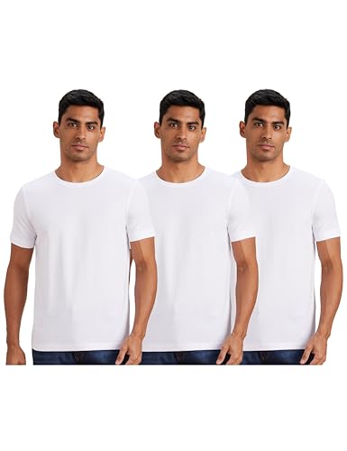 Image of Amazon Brand - Symbol Men's Solid Cotton T Shirt | Round Neck | Half Sleeve | Plain-Regular Fit (Available in Plus Sizes)