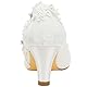 Emily Bridal Brautschuhe Frauen Seide wie Satin Stämmiger Absatz Absatzschuhe mit Stich Spitzen Blume Kristall Perle, Elfenbein, 38 EU (5 UK)