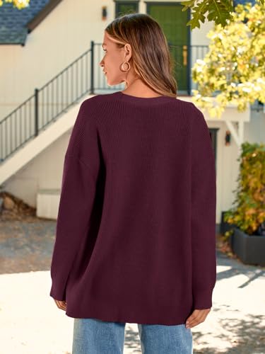 Image of LILLUSORY Women Oversized Cardigan Sweater 2025 Fall Outfits Cloth Fashion V Neck Knit Button Front Casual Trendy Tops