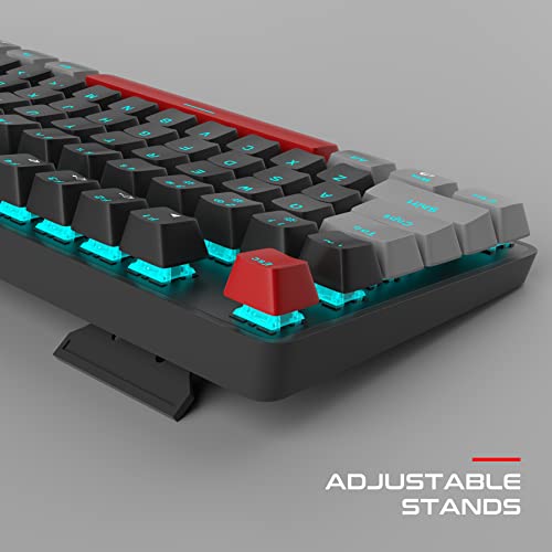 Mechanical-Gaming-Keyboard-104-Keys-Blue-Backlit-Keyboard-with-Red-Switches-Double-Shot-Keycaps-MageGee-USB-Wired-Mechanical-Computer-Keyboard-for-Laptop-Desktop-PC-GamersGray-Black