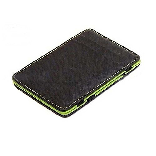 Faux Leather Mens Slim Magic Money Clip Wallet Credit Card ID Holder