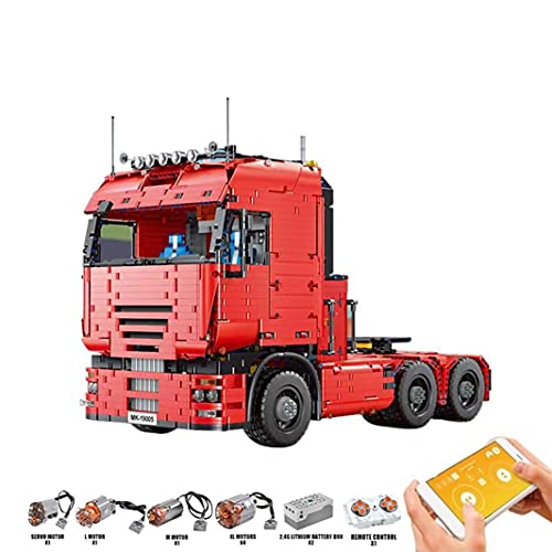 Sunbary Technik LKW Zugmaschine Bausteine, 19005, 2.4Ghz RC LKW Transport Fahrzeug Modell Bauset, 4825Teile…