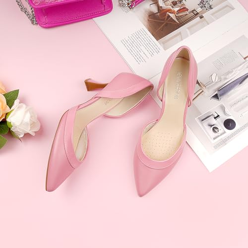Image of JENN ARDOR Women's Pumps Low Heels Pointed Closed Toe Kitten Dress Shoes for Women Comfortable Stiletto Heeled Sandals Classic Wedding Party D'Orsay Work Pumps