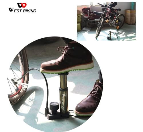 W WEST BIKING Bomba de ar para encher pneu bike moto carro bola barco piscina de pé chão 160 PSI Wes