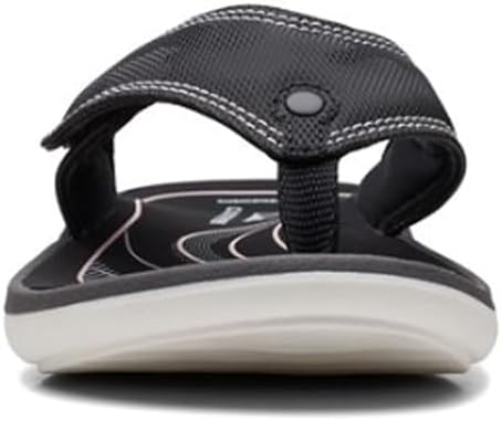 Clarks Women's Glide Post Flip-Flop, Black, 7 | Image 2