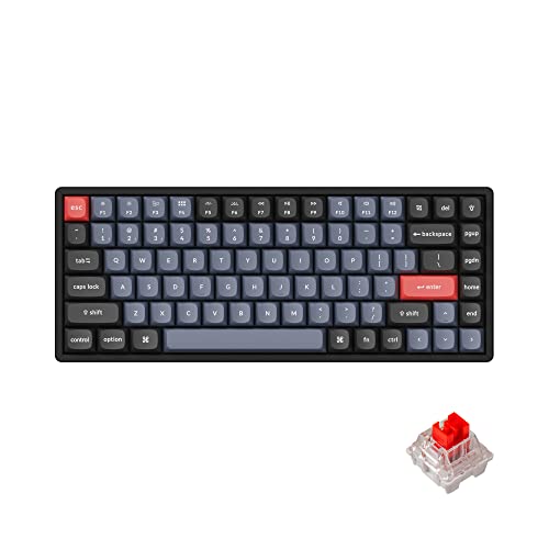 Keychron K2 Pro Wireless & Wired RGB Custom Mechanical Keyboard with Hot-swappable K Pro Red Switch, QMK/VIA Programmable Macro, 75% Layout Aluminum Frame Keyboard for Mac Windows Linux