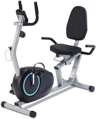Recumbent Exercise Bike for Seniors – 400LB Weight Capacity Recumbent Bikes with Comfortable Seat, Pulse Sensor, 16-level Resistance, LCD Monitor