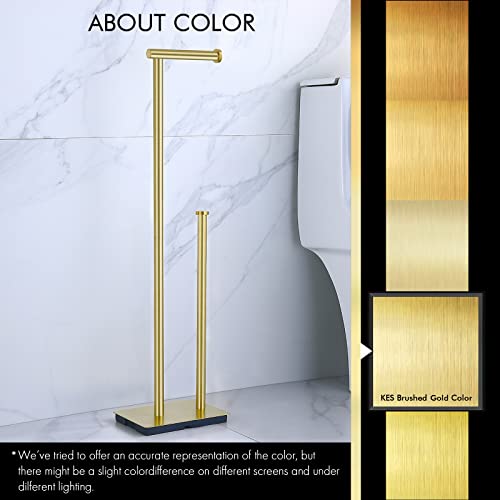Bathroom Freestanding Toilet Paper Holder With Reserve Toilet Paper Storage, Brushed Brass Bph286S1B-Bz #TOP7