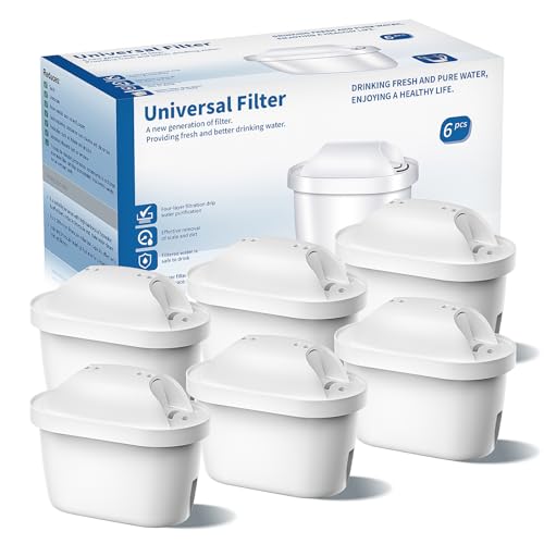 BREOILUTLE Water Filter Cartridges Compatible with Brita® Marella® Jug Brita® Kettle, Water Filter Replacement for Brita® Maxtra+® Plus Maxtra Pro® All-in-1 Reduces Impurities 6PCS