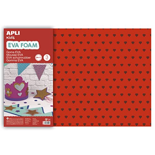 APLI Kids 13414-Goma EVA impresa purpurina círculos 600 x 400 mm 3 hojas