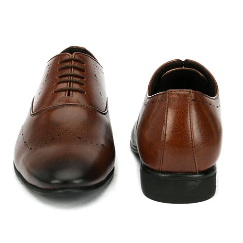 Image of San Frissco mens Ak 1033 San Frissco Men's Formal Shoes Textured Solid Lace Up Oxfords Office Wear Footwear Soft Cushioned Footbed with TPR Sole Lightweight, Flexible, Durable and Stylish for Wedding and Parties - 8 (Black)