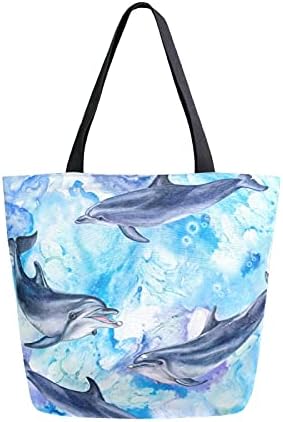 MeetuTrip - Bolsa de lona para mujer, grande, reutilizable, bolsa de