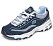 Skechers Sport Women's D'Lites Memory Foam Lace-up Sneaker,Navy/White,8 M US