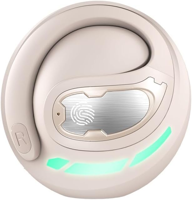 Open Ear Headphones with Bluetooth 5.3 Earphones Wireless Sports Earbuds,ENC Call Noise Cancellation,HiFi Bilateral Stereo,8H Playtime IPX5 Waterproof Earphone for Sports,Driving,Beige