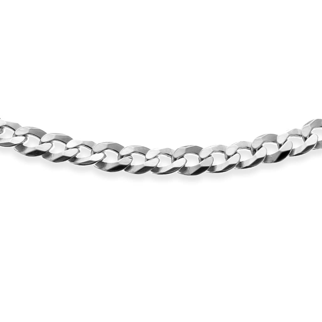QUADRI - Collar Elegante con Cadena Modelo Cubana Diamantada para Hombre Mujer de Plata 925 - Ancho 3.5 mm - Largo 41| 46| 52| 56 cm - Certificado Made in Italy