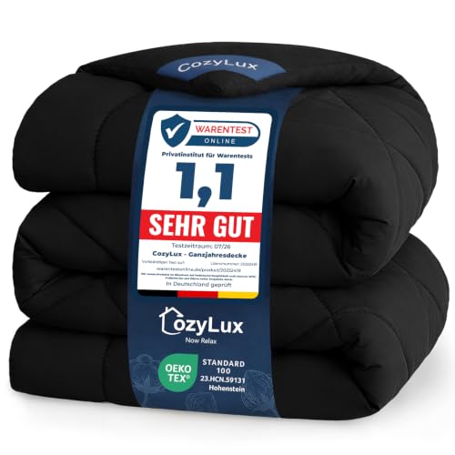 CozyLux Bettdecke 135x200 cm Schwarz für 4 Jahreszeiten – Ansicht 1