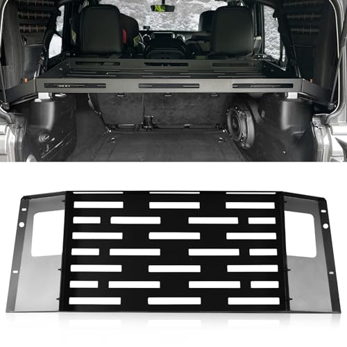 PARTREE Rear Trunk Cargo Basket Rack for Jeep Wrangler JK 2007-2018 Luggage Storage Carrier, Solid Metal Trunk Shelf JK 4 Doors Hardtops Trunk Cargo Rack Basket Tray Interior Storage