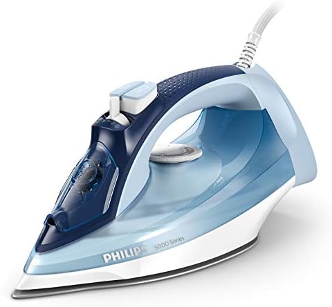Philips Steam Iron 5000 Series, 2400 W Power, 40 g/min Continuous Steam, 180 g Steam Boost, SteamGlide Plus, DST5020/26, Blue