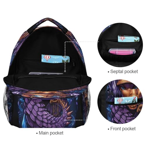Sac à dos scolaire hippocampe pour filles et garçons