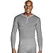 Hanes X-Temp Men`s Thermal Henley, 14510, M, Heather Grey