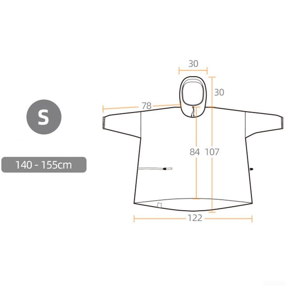 Imperméable ultra léger pour randonnée et camping, housse de sac à dos imperméable avec bord étendu, veste légère en nylon 15D pour extérieur (orange, taille S)