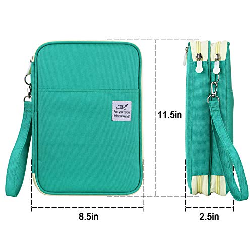 Youshares 192 Slots Colored Pencil Case, Large Capacity Pencil Holder Pen Organizer Bag With Zipper For Prismacolor Watercolor Coloring Pencils, Gel Pens & Markers For Student & Artist (Green) #TOP4