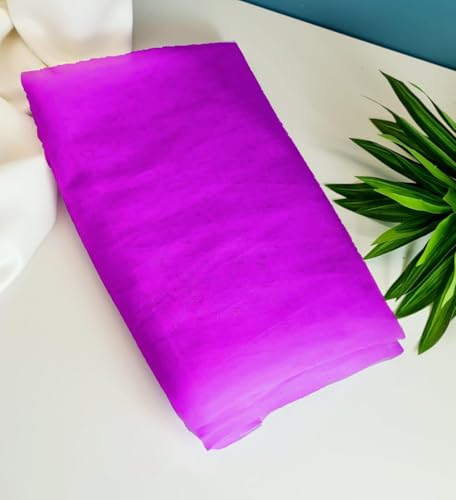 Image of SATYAM KRAFT 5 Meter Multipurpose Net Fabric Soft Cloth Roll | Wedding, Valentine & Party Decoration Items, Birthday, Anniversary | Stage, Tent, Backdrop, Mandap Festive, Event Decor Net (Purple)