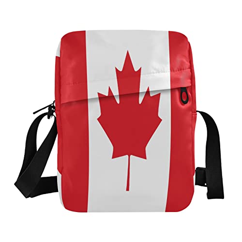 Canada Flag Crossbody Bag - Small Casual Messenger Shoulder Bag Handbag Cell Phone Pouch Purse for Women Men Kids