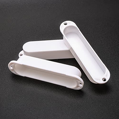 Swhmc Single Coil Guitar Pickup Covers Kit Closed Plastic Pickup Shell For Electric Guitar Accessories, With 2 Tone 1 Volume Knobs Switch Cap Set(White 3Pcs) #TOP3