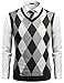 COOFANDY Mens Casual Slim Fit V-Neck Rhombus Business Knitwear Sweater Vest,Large,Black
