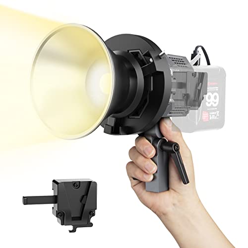 Colbor CL60+VM2 65W COB Continuous Light 2700K-6500K Video Light LED with V-Mount Adapter and D-Tap to Type-C Cable, Daylight with App for Video Photo Studio, COB Video Light Studio Continuous Light