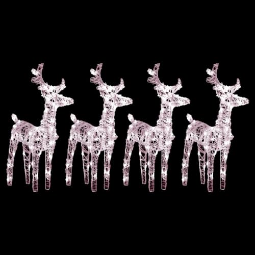 Rennes de Noël lumineux en acrylique au design épuré et élégant