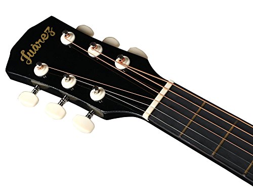 Image of Juarez Acoustic Guitar, [ LEFT HANDED] 38 Inch Cutaway, 38CL /BK with Bag, Strings, Pick and Strap, Black
