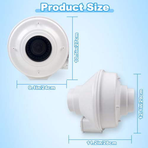 Upgraded DBF 110 Dryer Booster Fan, Dryer Vent Booster Fan 4 Inch, 4” Dryer Vent Booster Exhaust Fan, 167 CFM