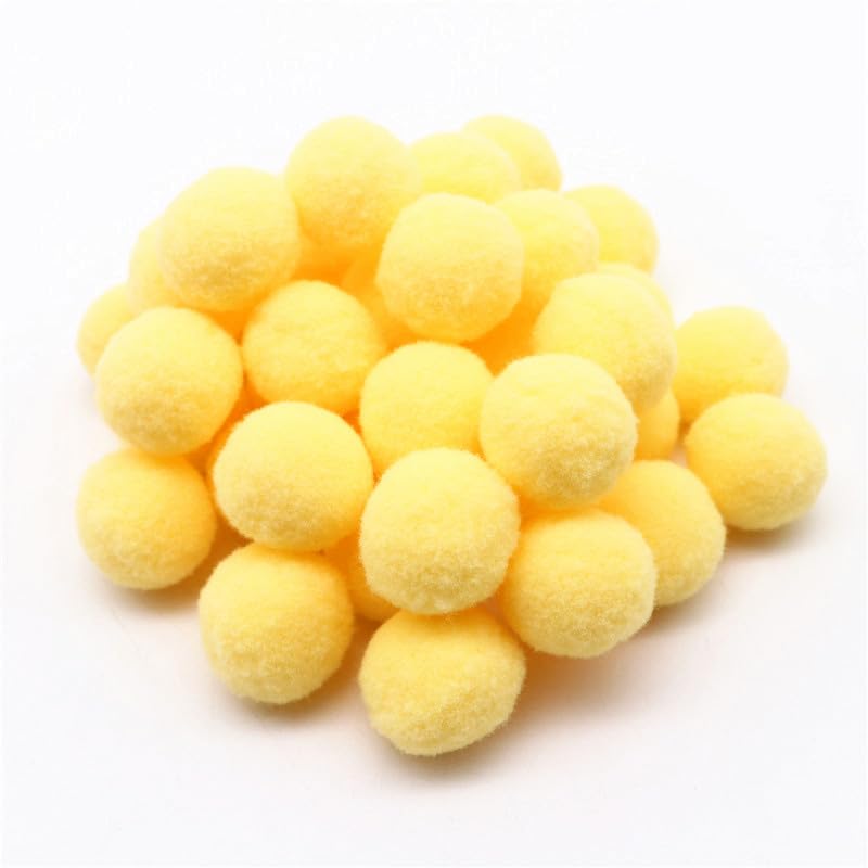 2000 Stück 20 mm Pompon-Kugel, geeignet für die Herstellung aller Arten von Kunsthandwerk (Farbe: 05 Gelb, Größe: 20 mm, 2000 Stück)