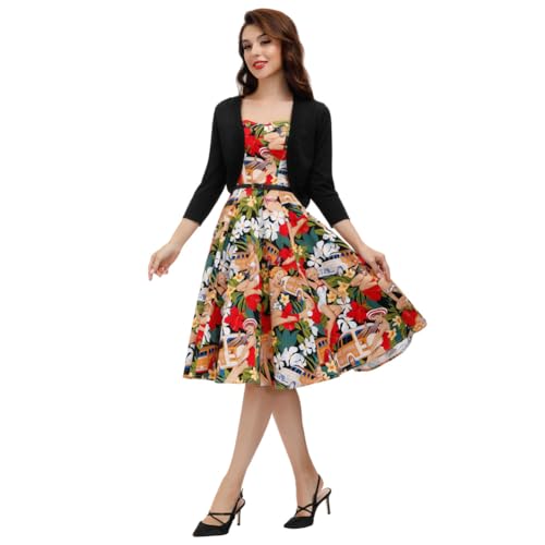 Belle Poque Womens 3/4 Sleeve Bolero Shrug Open Front Knit Cropped Cardigan4