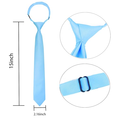Boys Ties Pre-Tied Kids Necktie for Age 8-12 Adjustable Woven Formal Kids School Tie Wedding Graduation Uniforms3