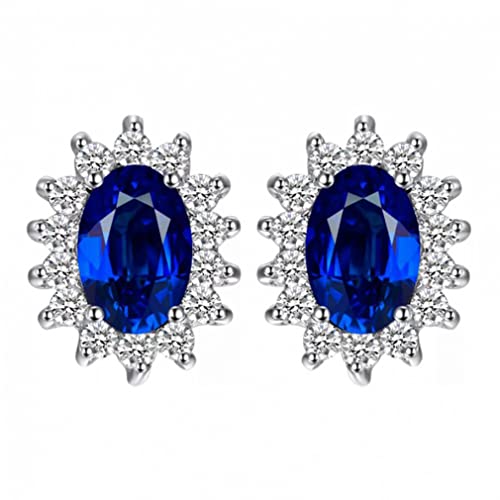 Boucles d'oreilles de Goujon en Saphir Bleu pour Look de Bureau