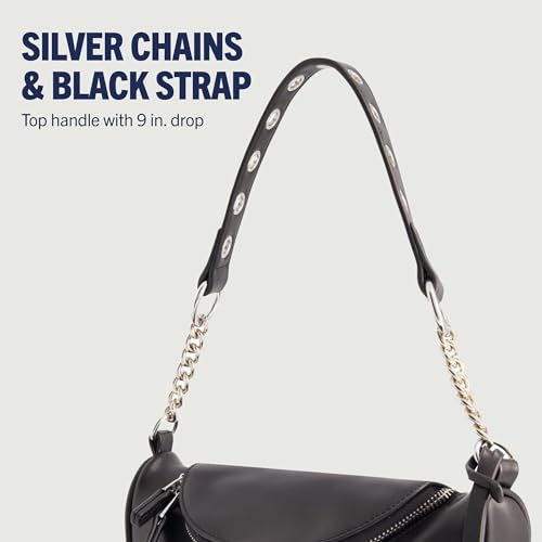 Image of True Religion Women's Shoulder Bag Purse, Faux Suede Hobo Handbag with Chain Handle