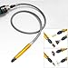HandsEase 3.175mm Flex Shaft adapter Attachment Flexible Power Drill Extension Cable Chuck for Dremel Rotary Grinder Woodworking Tools with Wrench (Gold)