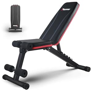 PASYOU Verstelbare halterbank Fitnessbank,multifunctionele Opvouwbare Gewichthefbank weight bench