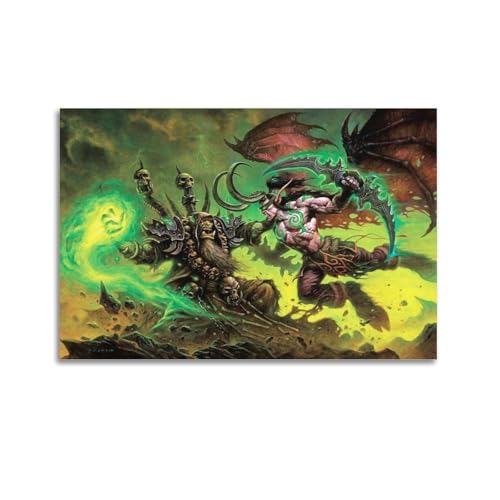 NHDERYBNF Video Game World of Warcraft Legion Poster Poster Decorative Painting Canvas Wall Posters And Art Picture Print Modern Family Bedroom Decor Posters 08x12inch(20x30cm)