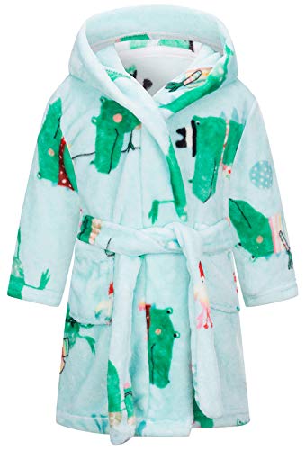 Boys Girls Bathrobes Soft Hooded Sleepwear Robe(color 5 5T)