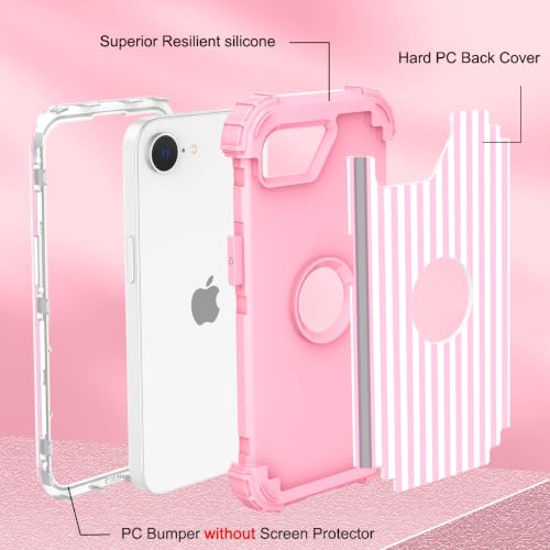 Coque iPhone 17e 16e protection robuste hybride silicone rose 6,1"