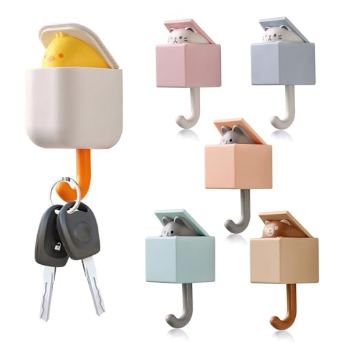 El Mejor Listado de Ganchos para llaves los más recomendados. 49 6 Ganchos Creativos para Llaves,Ganchos de Perchero de Pared,Formas Animales Lindas,Ganchos Autoadhesivos Resistentes para Chamarra,para Llavero, Bufanda, Sombrero