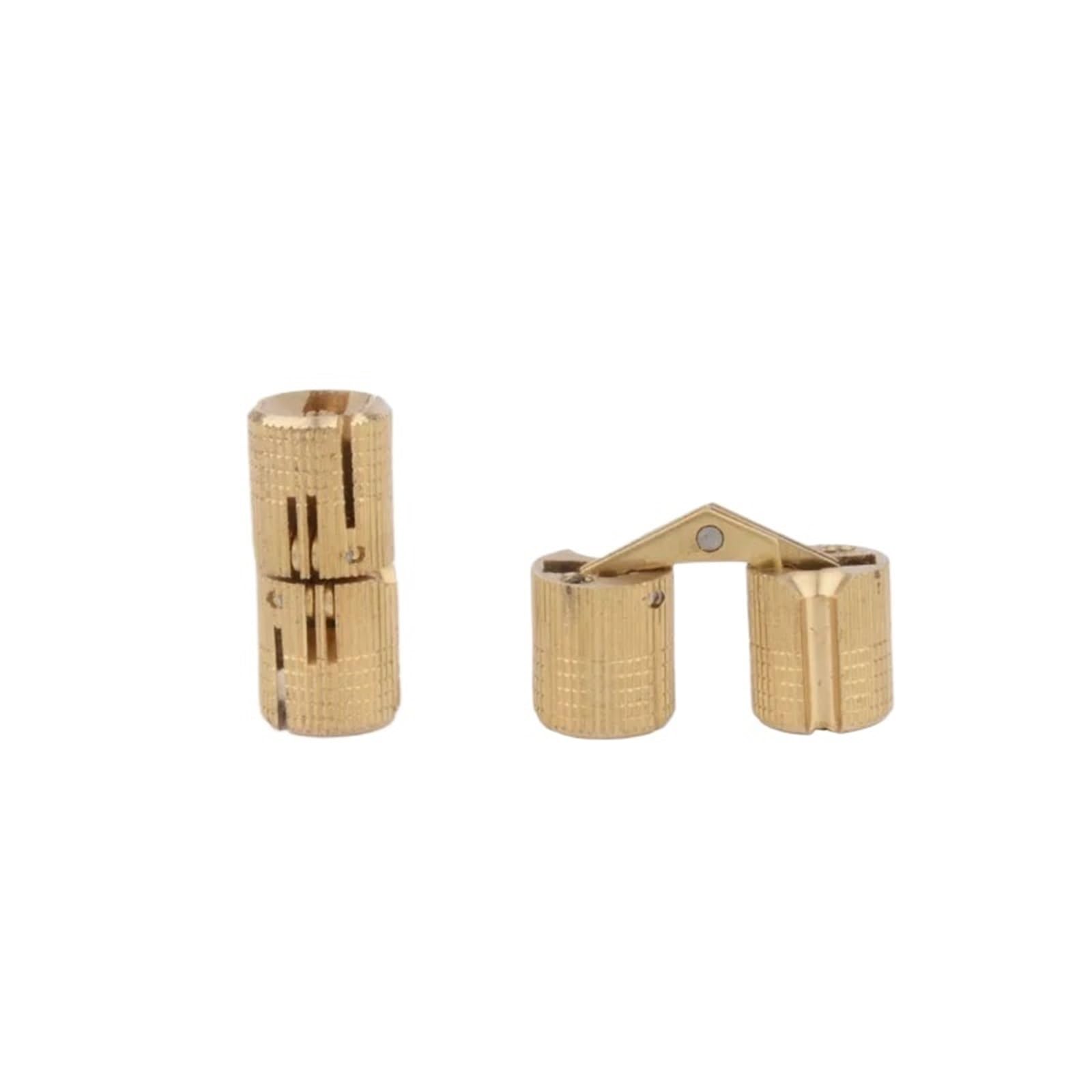 Wbtajzhy One Color Barrel Hinges 2 Pcs Gold Copper Brass Cylindrical Hidden Door Hinge 8-24Mm(24Mm)